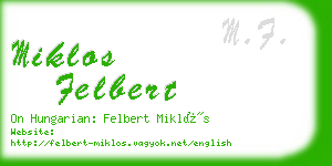 miklos felbert business card